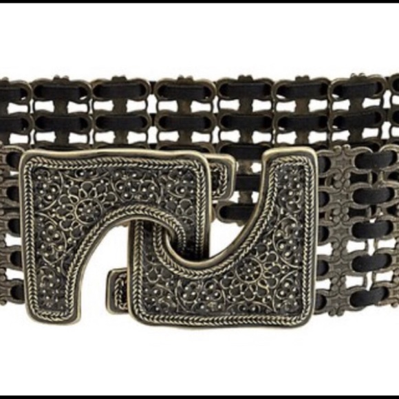 Suzi Roher “Heidi” Burnished Bronze Stretch Belt,M display picture 1